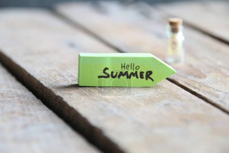 Photo for Handwritten text hello Summer travel creative concept. - Royalty Free Image