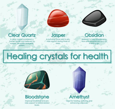 Ilustración de Cristales de curación para la ilustración de la colección de salud - Imagen libre de derechos