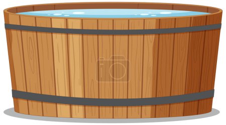 Illustration for Wooden hot tub spa illustration - Royalty Free Image