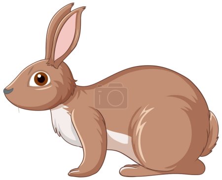 Ilustración de Lindo conejo marrón ilustración personaje de dibujos animados - Imagen libre de derechos
