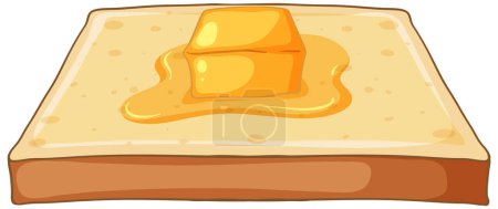 Téléchargez les illustrations : Illustration isolée de pain au beurre délicieux - en licence libre de droit