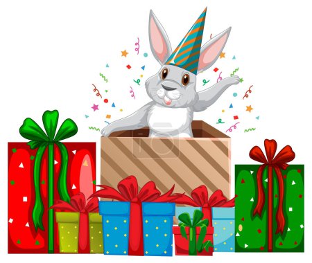 Téléchargez les illustrations : Année du lapin Bonne année Illustration de bannière - en licence libre de droit