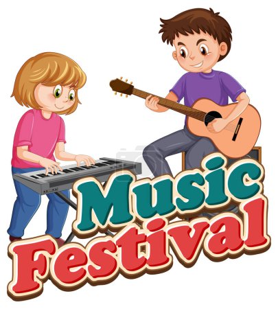 Ilustración de Festival de música texto banner diseño ilustración - Imagen libre de derechos