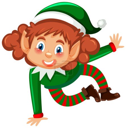 Illustration for Christmas elf cartoon character illustration - Royalty Free Image