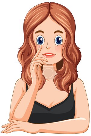 Illustration for Portrait of a young woman with healing crystal illustration - Royalty Free Image