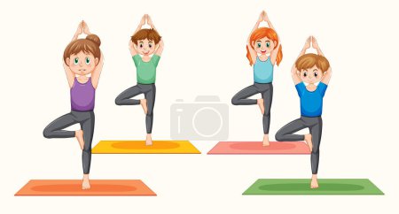 Illustration for Group of people practicing yoga illustration - Royalty Free Image