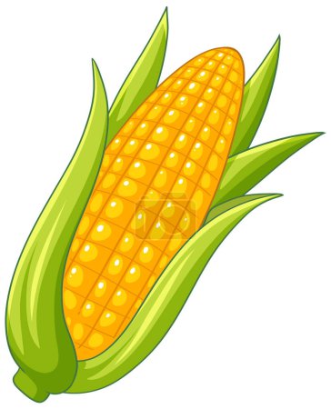 Téléchargez les illustrations : Une illustration simple de dessin animé de maïs - en licence libre de droit