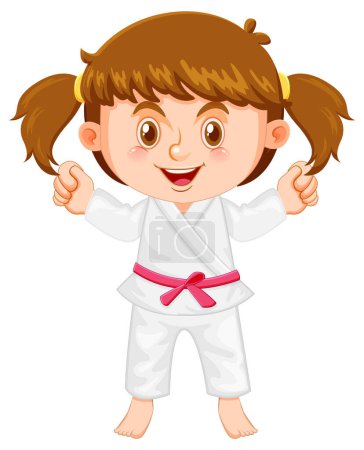 Illustration for A girl in taekwondo uniform illustration - Royalty Free Image