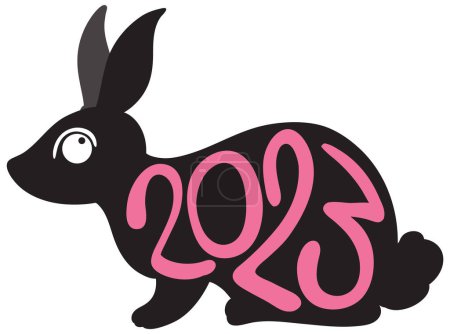 Téléchargez les illustrations : Nouvel An 2023 icône signe lapin illustration - en licence libre de droit