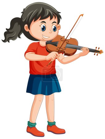 Illustration for A girl playing violin musical instrument illustration - Royalty Free Image
