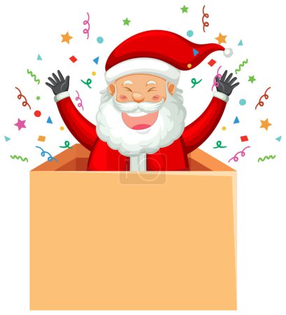 Illustration for Happy Santa Claus in the box illustration - Royalty Free Image