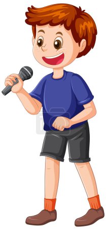 Illustration for Singer man cartoon character isolated illustration - Royalty Free Image