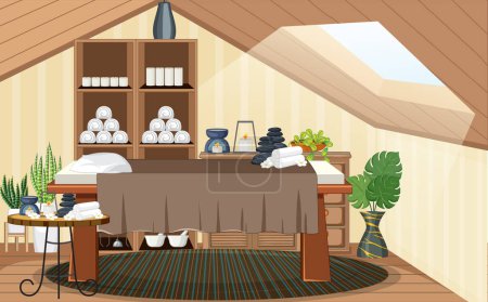 Illustration for Interior Spa Room Scene illustration - Royalty Free Image