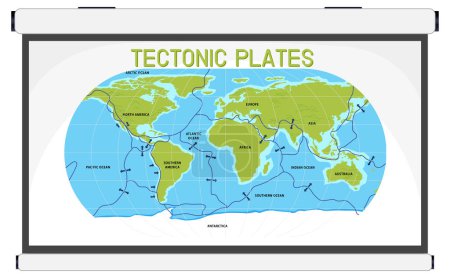 Illustration for Tectonic plates and landforms illustration - Royalty Free Image