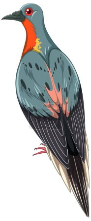 Téléchargez les illustrations : Illustration vectorielle animale disparue du pigeon voyageur - en licence libre de droit