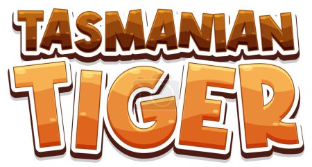 Illustration for Tasmanian tiger text icon illustration - Royalty Free Image