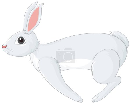 Illustration for White rabbit cartoon character illustration - Royalty Free Image