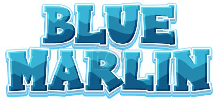 Illustration for Blue marlin fish text logo illustration - Royalty Free Image