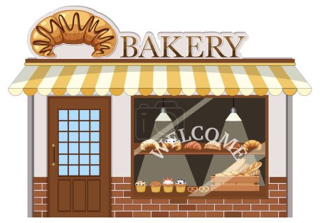 Ilustración de Panadería edificio fachada ilustración - Imagen libre de derechos