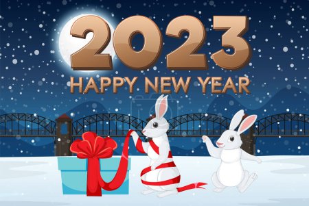 Illustration for Merry Christmas And Happy New Year 2023 illustration - Royalty Free Image
