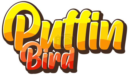 Téléchargez les illustrations : Puffin bird text logo illustration - en licence libre de droit