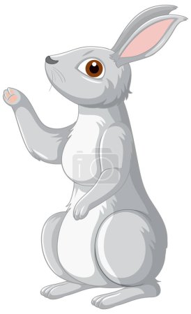 Ilustración de Lindo conejo gris ilustración personaje de dibujos animados - Imagen libre de derechos