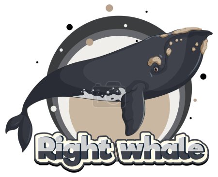 Téléchargez les illustrations : Logo baleine noire avec illustration en carton - en licence libre de droit