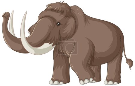 Téléchargez les illustrations : Mammouth laineux Illustration vectorielle animale éteinte - en licence libre de droit