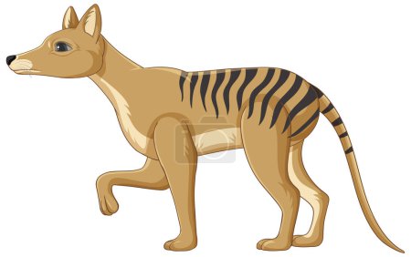 Illustration for Tasmanian tiger extinct animal vector illustration - Royalty Free Image