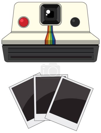 Illustration for Polaroid camera on white background illustration - Royalty Free Image