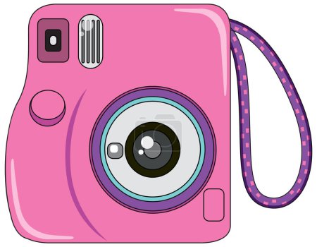 Téléchargez les illustrations : Instant camera in pink colour illustration - en licence libre de droit