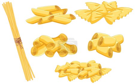 Illustration for Set of pasta isolated illustration - Royalty Free Image