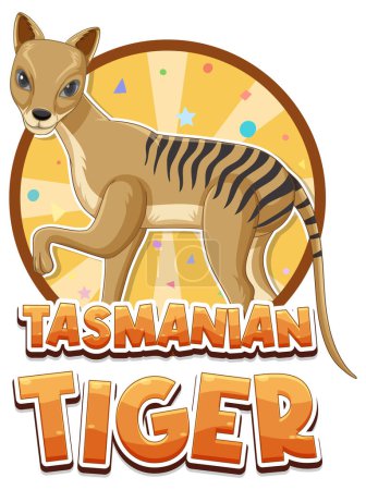 Téléchargez les illustrations : Tasmanian tiger extinction animal illustration - en licence libre de droit
