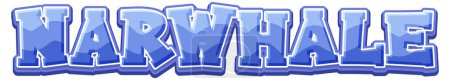 Téléchargez les photos : Narval animal texte logo illustration - en image libre de droit