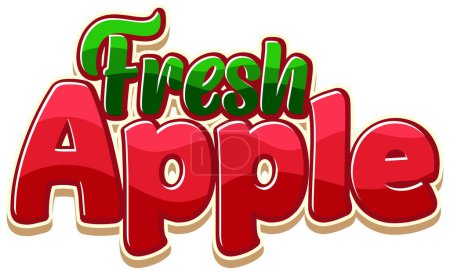 Ilustración de Red apple cartoon text icon illustration - Imagen libre de derechos
