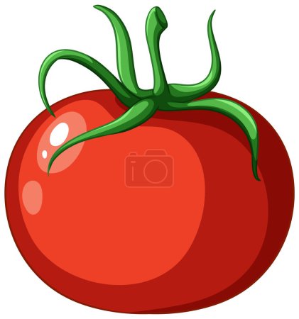 Téléchargez les illustrations : Un dessin animé tomate simple illustration isolée - en licence libre de droit