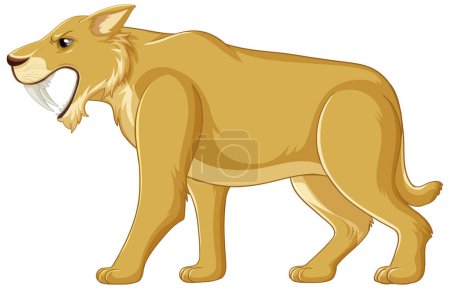 Ilustración de Saber Diente gato vector ilustración - Imagen libre de derechos