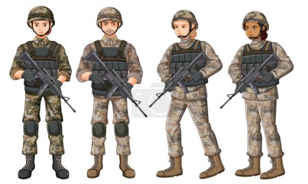 Ilustración de Soldier cartoon character isolated illustration - Imagen libre de derechos