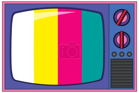 Illustration for Retro television in colourful isolated illustration - Royalty Free Image