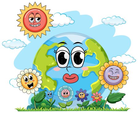 Téléchargez les illustrations : Earth day logo concept illustration - en licence libre de droit