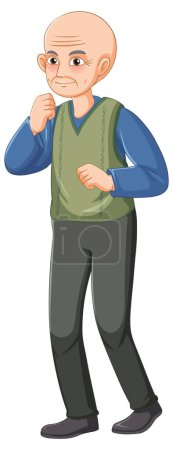 Illustration for Old man without hair illustration - Royalty Free Image