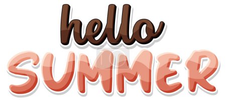 Illustration for Hello summer text for banner or poster design illustration - Royalty Free Image