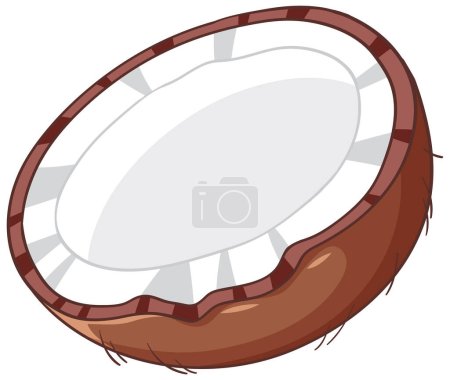 Téléchargez les illustrations : An isolated coconut cartoon illustration - en licence libre de droit