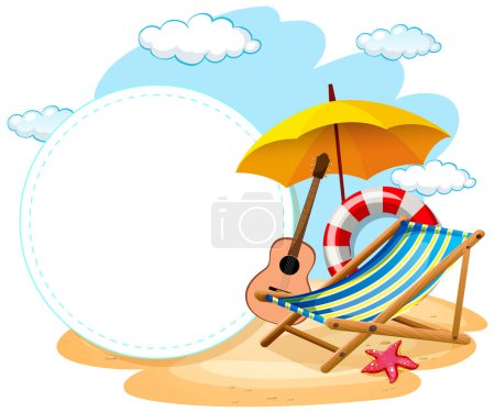 Téléchargez les illustrations : Illustration de modèle de bannière de plage été - en licence libre de droit