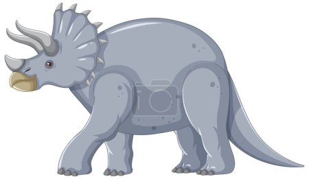 Téléchargez les illustrations : Tricératops isolés sur fond blanc illustration - en licence libre de droit