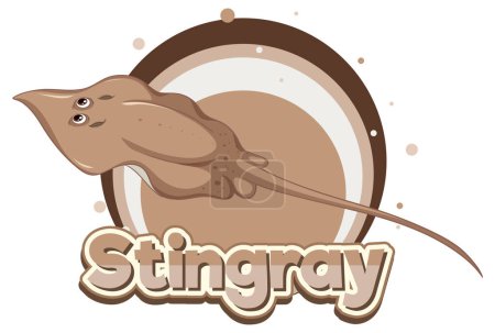 Illustration for Atlantic stingray logo with carton character illustration - Royalty Free Image