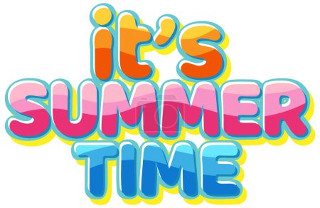 Illustration for Its summer time text for banner or poster design illustration - Royalty Free Image