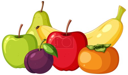 Illustration for Pile of various fruits illustration - Royalty Free Image