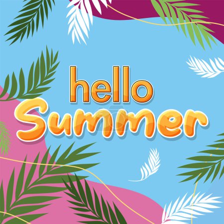 Téléchargez les illustrations : Illustration du modèle de bannière Hello Summer - en licence libre de droit