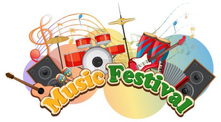 Téléchargez les illustrations : Musique festival texte bannière conception illustration - en licence libre de droit